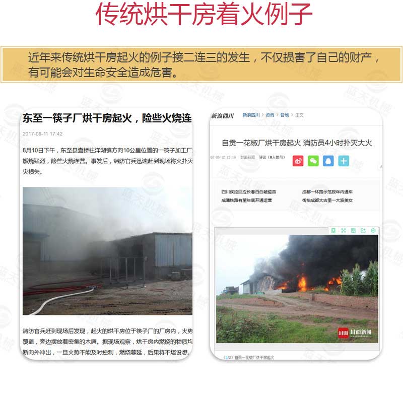 傳統(tǒng)草莓烘干機(jī)著火